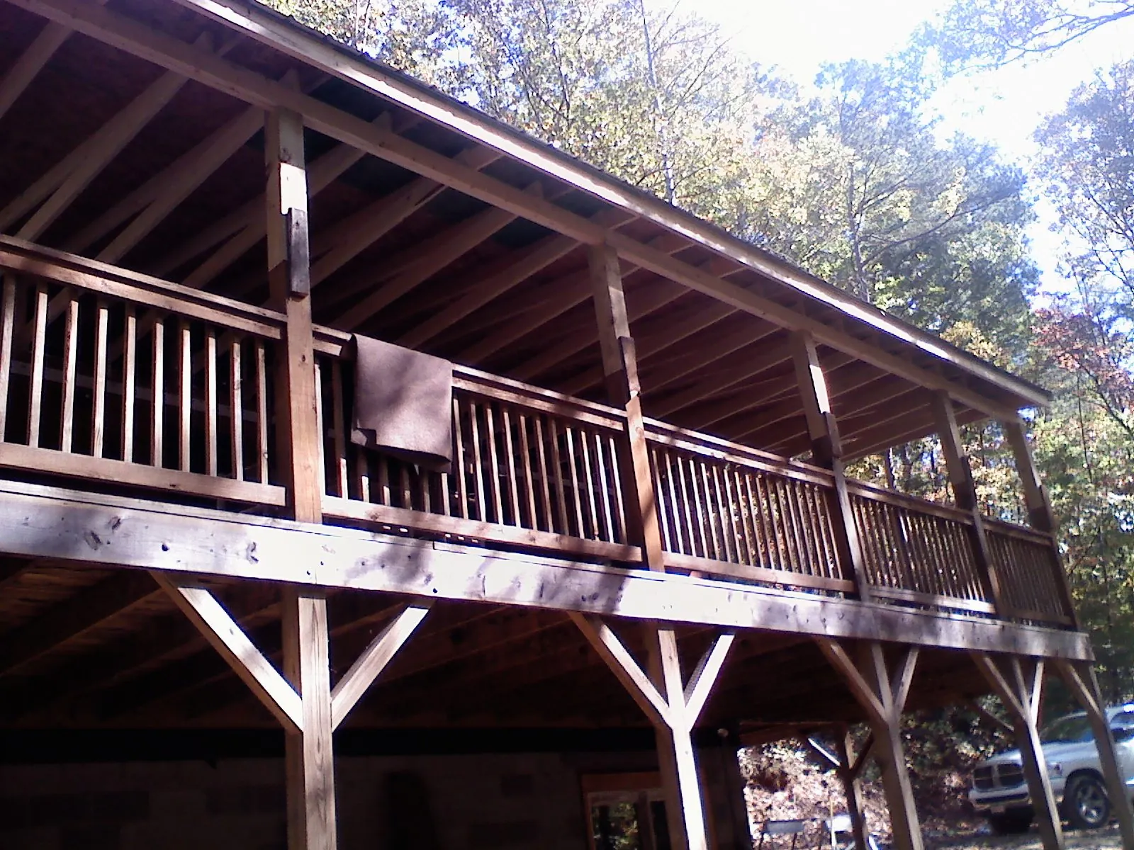 Timber framing under a new elevated porch and deck — Roof Leak Repair in Mableton by Roofing Brothers